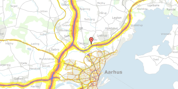 Trafikstøjkort på Lisbjerg Vænge 3, 8200 Aarhus N