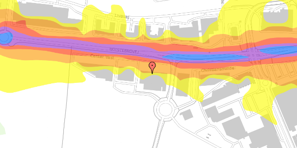 Trafikstøjkort på Center Vest 4, 8800 Viborg