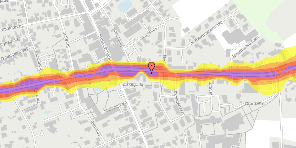 Trafikstøjkort på Østergade 10, 9460 Brovst