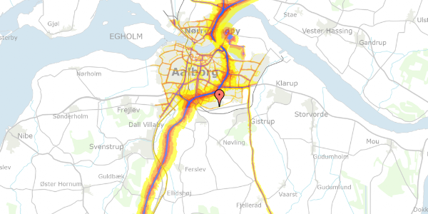 Trafikstøjkort på Prins Paris Alle 15, 9210 Aalborg SØ