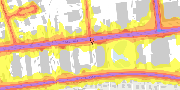 Trafikstøjkort på Naverland 17, st. , 2600 Glostrup