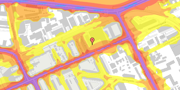 Trafikstøjkort på Holmbladsgade 111, 2300 København S