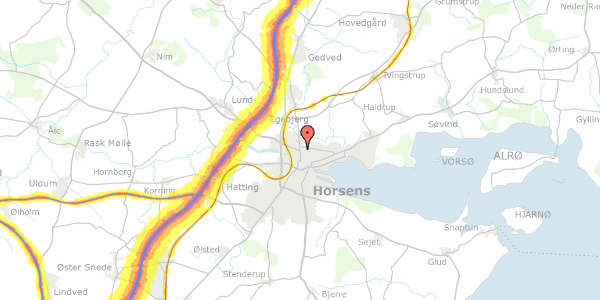 Trafikstøjkort på Nørrebrogade 20, 8700 Horsens