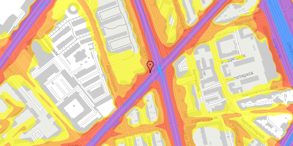 Trafikstøjkort på Haraldsgade 61, 2100 København Ø