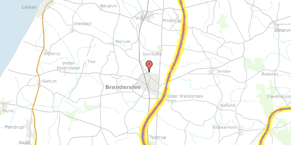 Trafikstøjkort på Tolstrupvej 91, 9700 Brønderslev