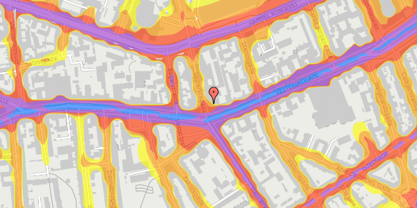 Trafikstøjkort på Vesterbrogade 40A, 1620 København V