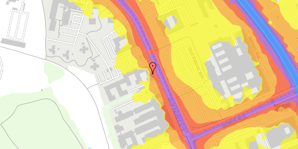 Trafikstøjkort på Olof Palmes Allé 13, 1. , 8200 Aarhus N