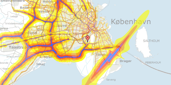 Trafikstøjkort på Otto Brandenburgs Vej 58, 4. tv, 2450 København SV