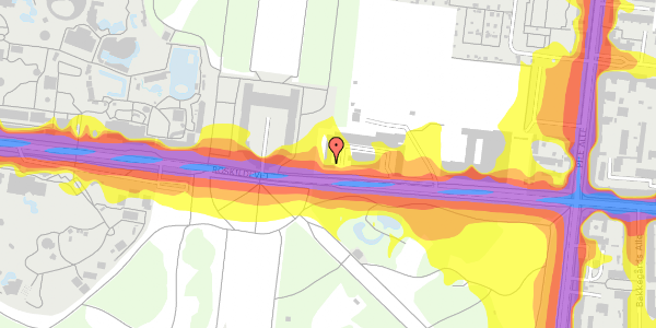 Trafikstøjkort på Roskildevej 26, 2000 Frederiksberg