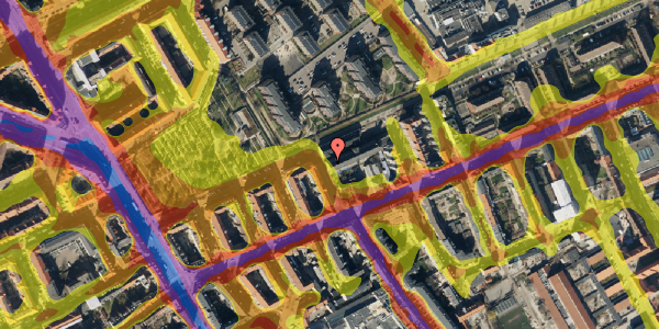 Trafikstøjkort på Jemtelandsgade 3, 3. , 2300 København S