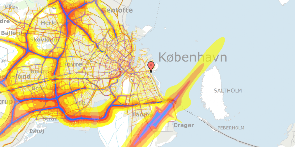 Trafikstøjkort på Lindgreens Allé 10H, 2. tv, 2300 København S