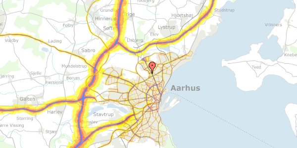 Trafikstøjkort på Olof Palmes Allé 9D, 8200 Aarhus N