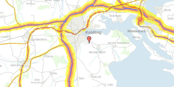 Trafikstøjkort på Odins Ager 8, 6000 Kolding