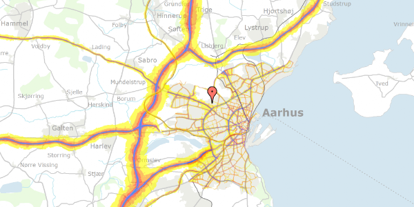 Trafikstøjkort på Vintervej 64, st. tv, 8210 Aarhus V