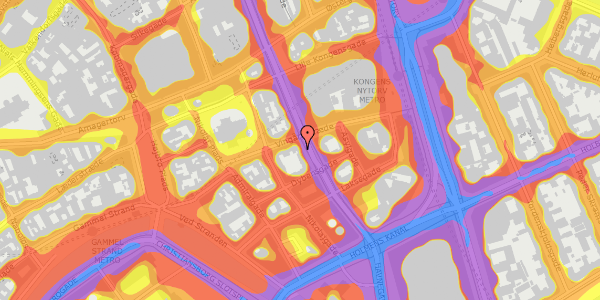 Trafikstøjkort på Bremerholm 24, 1069 København K