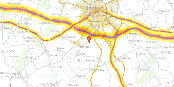 Trafikstøjkort på Gyldenhusvej 85, 1. , 5260 Odense S