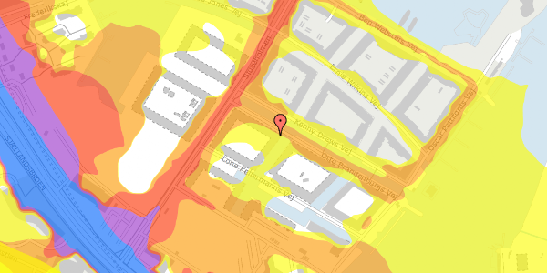 Trafikstøjkort på Otto Brandenburgs Vej 8, 3. tv, 2450 København SV