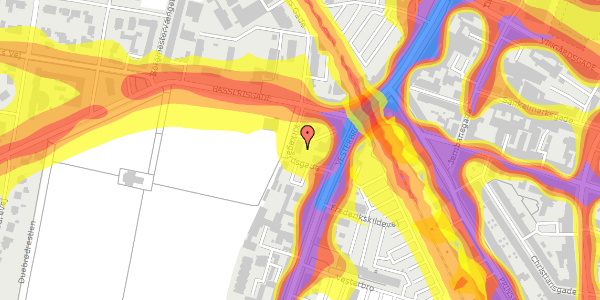 Trafikstøjkort på Kirkegårdsgade 6, 4. 3, 9000 Aalborg