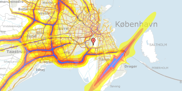 Trafikstøjkort på Bonderosestien 215, 2300 København S