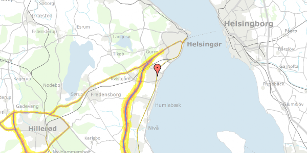 Trafikstøjkort på Kofod Anchers Vej 22A, 3060 Espergærde