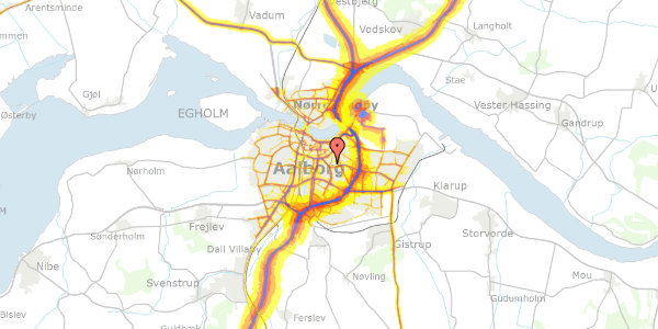 Trafikstøjkort på Heilskovsgade 23, 9000 Aalborg