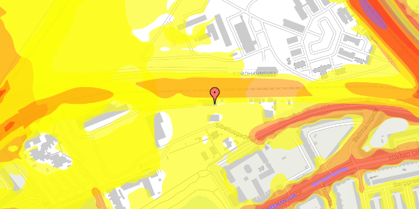 Trafikstøjkort på Sibeliusgade 82, 2100 København Ø