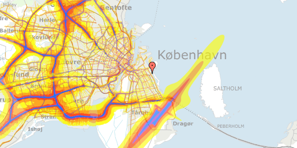 Trafikstøjkort på Lergravsvej 68, 5. th, 2300 København S