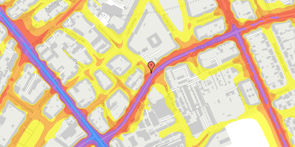 Trafikstøjkort på Spaniensgade 28, kl. , 2300 København S