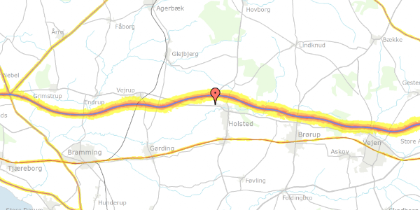 Trafikstøjkort på Esbjergvej 126, 6670 Holsted