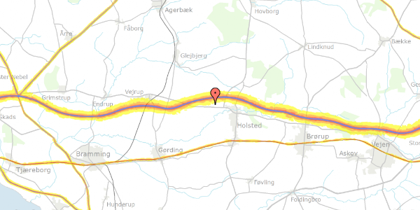 Trafikstøjkort på Esbjergvej 138, 6670 Holsted