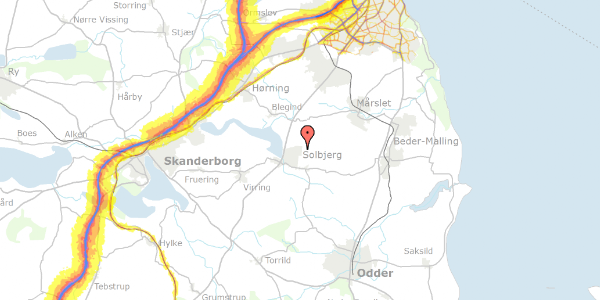 Trafikstøjkort på Hasselvangen 247, 8355 Solbjerg