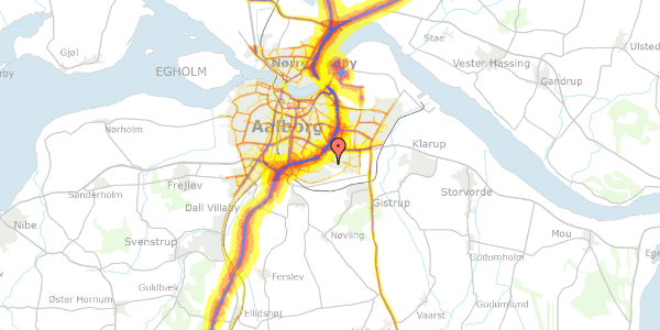 Trafikstøjkort på Marie Curies Alle 103, 9220 Aalborg Øst