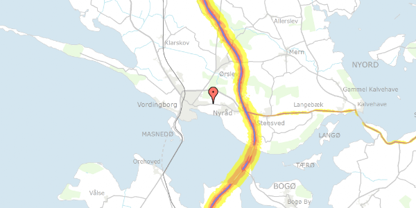 Trafikstøjkort på Keidamsvej 52, 4760 Vordingborg