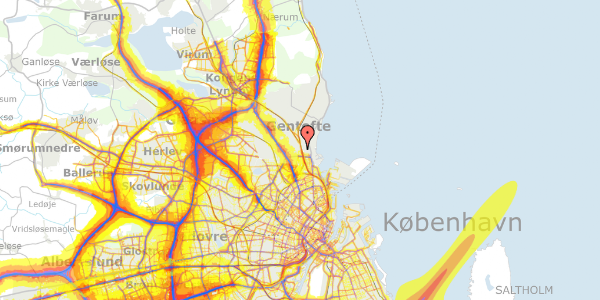 Trafikstøjkort på Rakelsvej 7, 2. th, 2900 Hellerup