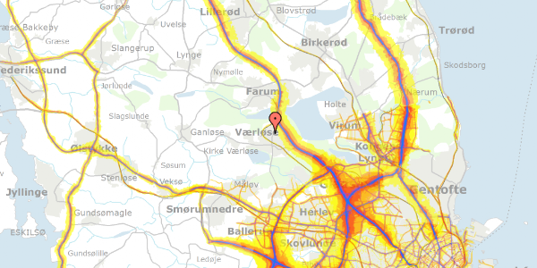 Trafikstøjkort på Lerstedet 1, 3500 Værløse