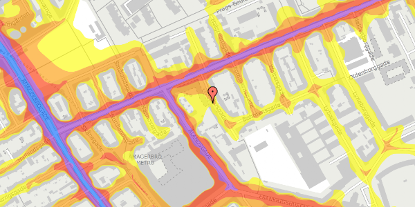 Trafikstøjkort på Geislersgade 6C, 2300 København S