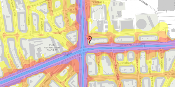 Trafikstøjkort på Østerbrogade 158, 5. th, 2100 København Ø