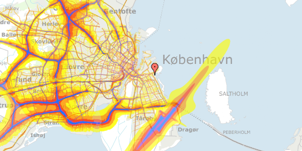 Trafikstøjkort på Lindgreens Allé 9, 1. , 2300 København S