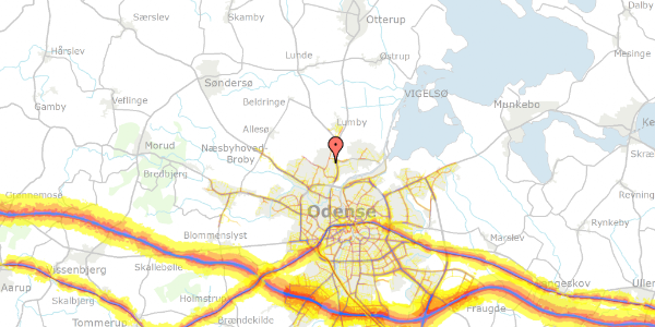 Trafikstøjkort på Slettensvej 169, 5270 Odense N