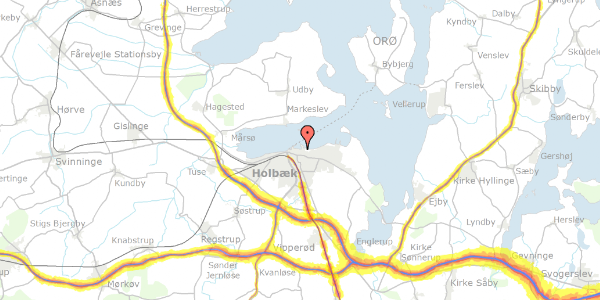 Trafikstøjkort på Isefjords Alle 27, 3. 5, 4300 Holbæk