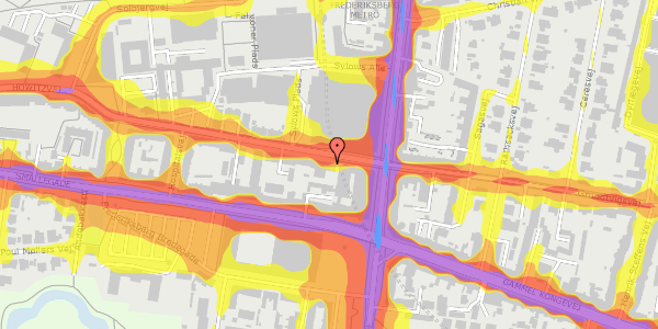 Trafikstøjkort på Howitzvej 5, st. , 2000 Frederiksberg