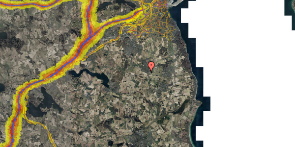 Trafikstøjkort på Nymarks Allé 264D, 8320 Mårslet