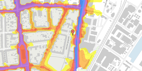 Trafikstøjkort på Heibergsgade 7, 8000 Aarhus C