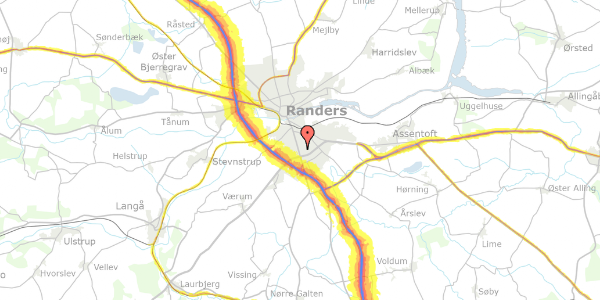 Trafikstøjkort på Ulrikkasvej 5, 8960 Randers SØ