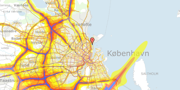 Trafikstøjkort på Gammel Kalkbrænderi Vej 52, st. , 2100 København Ø