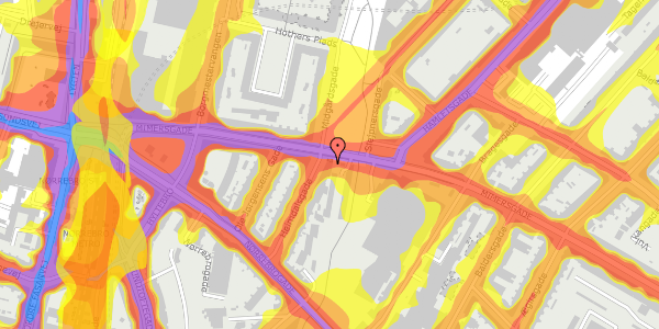 Trafikstøjkort på Mimersgade 77, kl. , 2200 København N