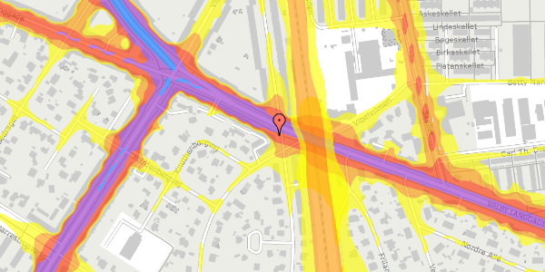 Trafikstøjkort på Valby Langgade 185, st. th, 2500 Valby