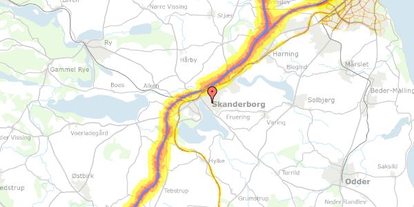 Trafikstøjkort på Kildevej 14K, . 12, 8660 Skanderborg