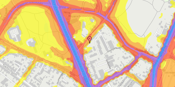 Trafikstøjkort på Kirkegårdsvej 4, st. 4, 8000 Aarhus C