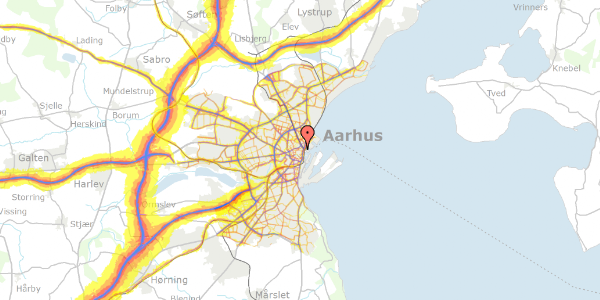 Trafikstøjkort på Studsgade 10A, 2. 4, 8000 Aarhus C